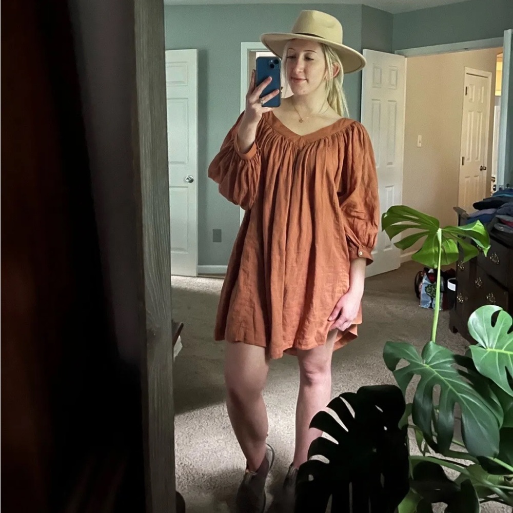 Free People flowy button back dress